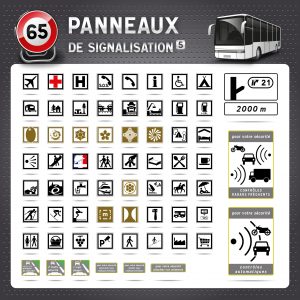 Un tableau représentant un grand nombre de signalisations routières